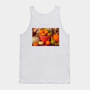 Orange Basket With Autumn Gourds Tank Top